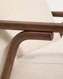 Кресло Sylo из бежевого шенилла и ясеня с отделкой цвета орех