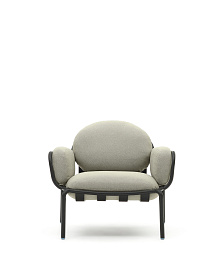 Уличное кресло Joncols с бежевой обивкой и серым алюминием