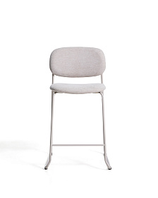 Полубарный стул Meli из бежевой синели с металлическими ножками, 65 см