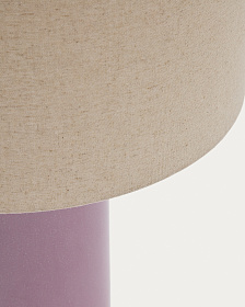 Керамическая настольная лампа Toneric с сиреневой отделкой и хлопковым абажуром