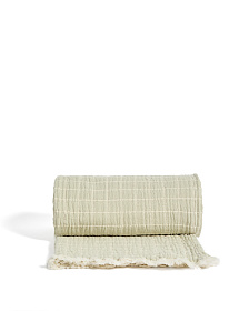 Плед Tivaro из хлопка, жаккардовый в светло-зеленую клетку двухсторонний 130 x 170 см