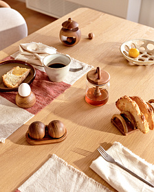 Nukha Банка для меда из стекла и 100% древесины акации FSC