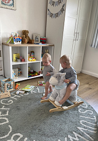 Ковер круглый Алфавит Round ABC (голубой) 150R