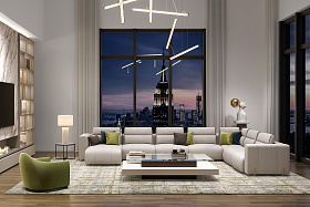 Прямой трехместный диван Bellagio