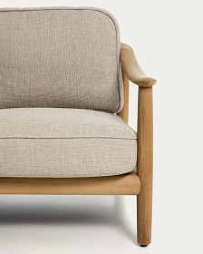 Уличный 2-х местный диван Elunda из тикового дерева и бежевой веревки