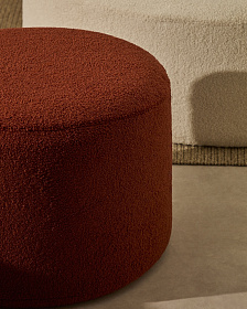 Kaeli Пуф для ног со съемным чехлом из терракотового букле Ø 60