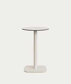 Dina высокий круглый садовый стол белый с белой металлической основой Ø 60x96 см