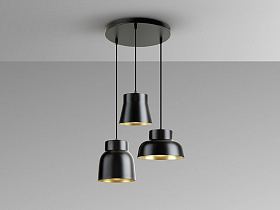 Vulcano Люстра 3L D50 черный/золотистый