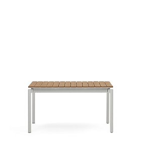 Уличный раздвижной стол Canyelles из полистирола и алюминия светло-серого цвета, 140 (200) x 90