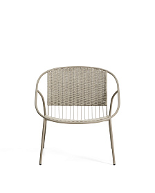 Кресло уличное Atrani из стали и веревки цвета таупе