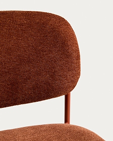 Полубарный стул Meli из терракотовой синели с металлическими ножками, 65 см