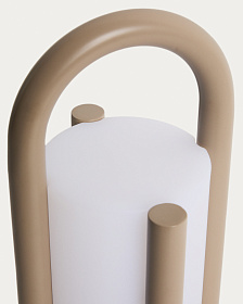 Портативная настольная лампа Leros из полиэтилена и стали бежевого цвета