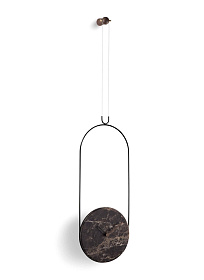 Часы настенные Colgante мрамор Emperador - черный металл