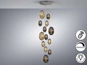 Подвесной светильник Ovila дымчатый/янтарный 13L DIM