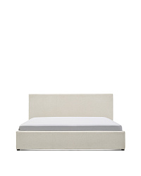 Кровать Nahiri бежевого цвета из шенилла с ящиком для хранения 160 x 200 см