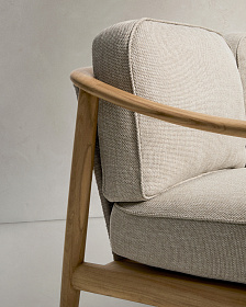 Уличный 2-х местный диван Elunda из тикового дерева и бежевой веревки