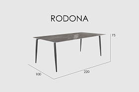 Обеденный стол RODONA CARBON MATTE 220х100