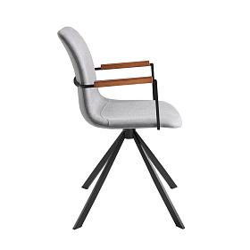 Вращающийся стул 4105/F3251A с тканевой обивкой и ножками из черной стали