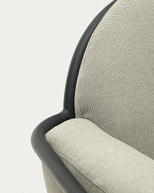 Уличный 2-местный диван Joncols с бежевой обивкой и серым алюминием 164 см