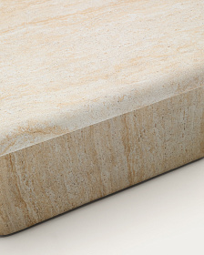 Журнальный столик Drasi из цемента с отделкой под травертин 140 x 70 см