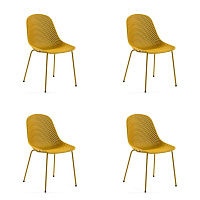 4 стула Quinby (комплект) желтый пластик