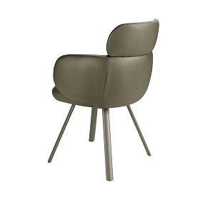 Поворотное кресло 4202 из экокожи оливково-зеленого цвета