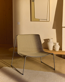 Уличное кресло Tavari из бежевой веревки и стали