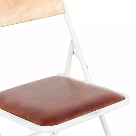 Складной стул Kinem с сиденьем из кожи