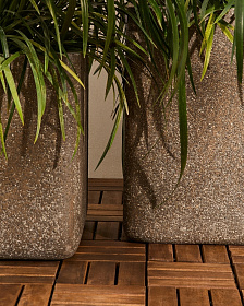 Набор из 2 кашпо Minoa коричневого цвета из песчаника 44 x 44 см