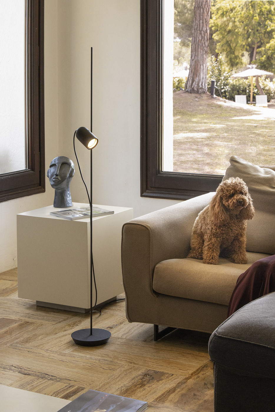 Торшер Onfa черный ясень/графитовый металл