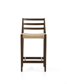 Полубарный стул Analy из массива дуба в отделке орех и веревочным сиденьем 65 см