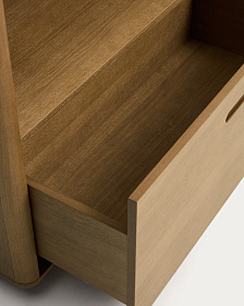 Стеллаж Arelida из дубового шпона и массива дуба светло-коричневый, 90 x 185 см