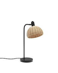 Damila Настольная лампа из ротанга и черного металла