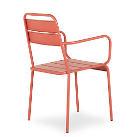 Садовый стул Lianis с подлокотниками коралловый