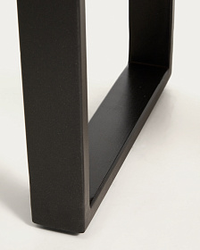 Скамейка Uxue из массива акации с черными стальными ножками, 160 x 45 см