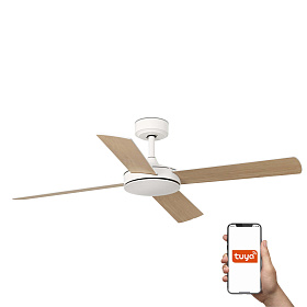 Потолочный вентилятор MALLORCA DC Ш1320MM белый 4P белый клен TUYA