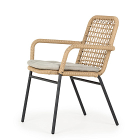 Плетеный стул Sanser с подлокотниками