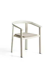 Уличный стул Erice из алюминия и шнура цвета экрю