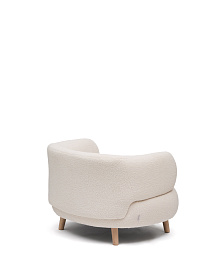 Кресло Luisa из экрю-букле с ножками из массива бука, 90 см