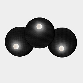 Настенный светильник Trip Triple ø460mm / ø460mm / ø460mm E14 27W черный 621lm