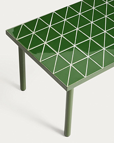 Уличный столик Maurina из зеленой стали с плиткой зеленого цвета 81 x 51 см