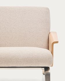 Кресло Amsen бежевое из дубовой фанеры со стальными ножками