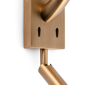 Бра с ридером Rem состаренное золото/белый