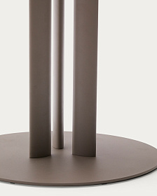 Круглый уличный стол Sedalis из стали со столешницей из серо-коричневого алюминия Ø120 см