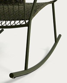 Уличное кресло-качалка Atrani из оцинкованной стали и зеленой веревки