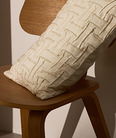 Lir Чехол для подушки из хлопка с вышивкой, бежевый 30 x 50 см