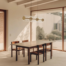 Подвесной светильник Vitree L золотой металл/ прозрачный плафон