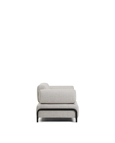 2-местный диван Compo серо-бежевого цвета с чёрным металлическим каркасом, 200 см