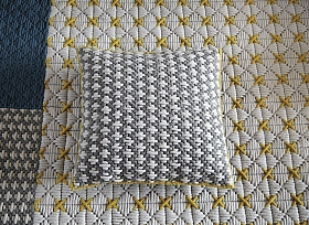 Подушка Silai светло-серый - синий 50x50