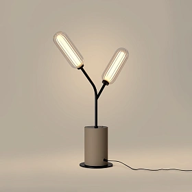 Настольная лампа Lari темно-коричневая кожа